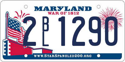 MD license plate 2BL1290