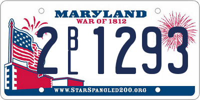 MD license plate 2BL1293