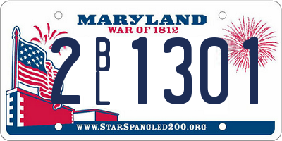 MD license plate 2BL1301