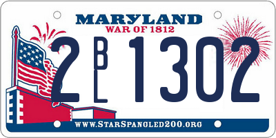 MD license plate 2BL1302