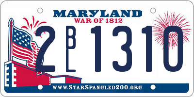 MD license plate 2BL1310