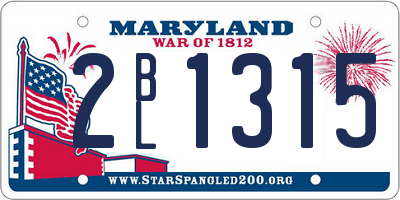 MD license plate 2BL1315