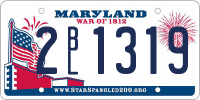 MD license plate 2BL1319