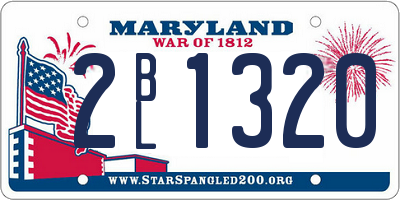 MD license plate 2BL1320