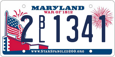 MD license plate 2BL1341