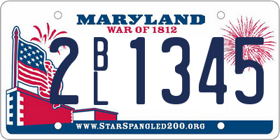 MD license plate 2BL1345