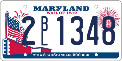 MD license plate 2BL1348