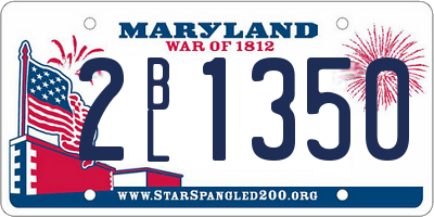 MD license plate 2BL1350