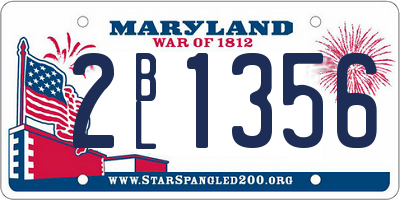 MD license plate 2BL1356