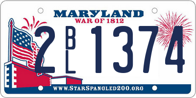 MD license plate 2BL1374