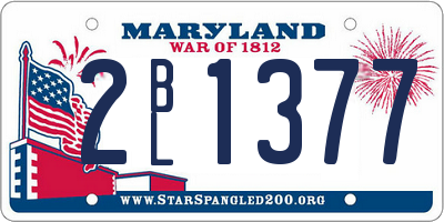 MD license plate 2BL1377