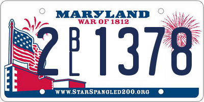 MD license plate 2BL1378