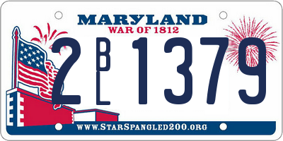 MD license plate 2BL1379