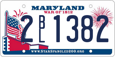MD license plate 2BL1382