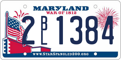 MD license plate 2BL1384