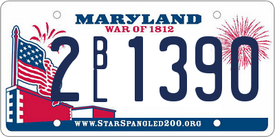 MD license plate 2BL1390