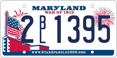 MD license plate 2BL1395