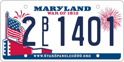 MD license plate 2BL1401