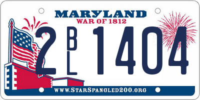 MD license plate 2BL1404