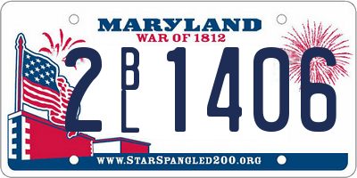 MD license plate 2BL1406