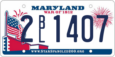 MD license plate 2BL1407