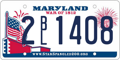 MD license plate 2BL1408