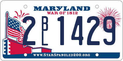 MD license plate 2BL1429