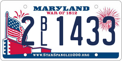 MD license plate 2BL1433