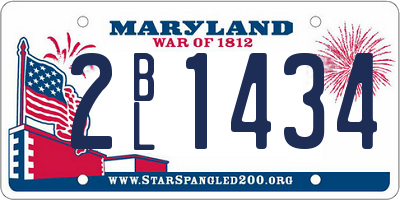 MD license plate 2BL1434