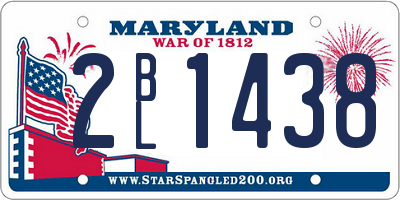 MD license plate 2BL1438