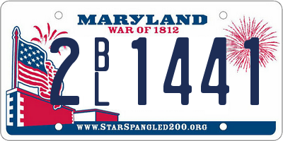 MD license plate 2BL1441