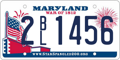 MD license plate 2BL1456