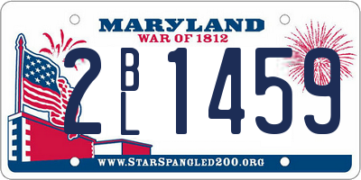 MD license plate 2BL1459