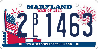 MD license plate 2BL1463