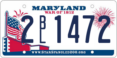 MD license plate 2BL1472