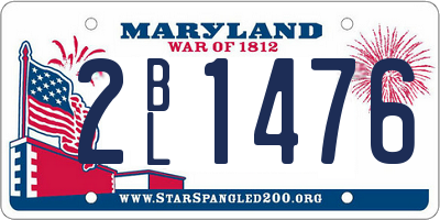 MD license plate 2BL1476