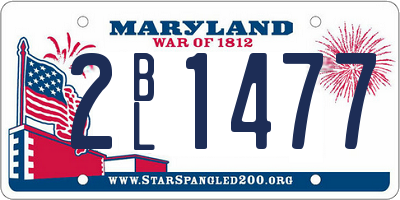 MD license plate 2BL1477