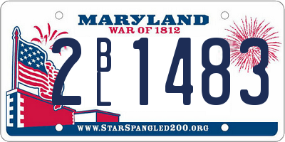 MD license plate 2BL1483