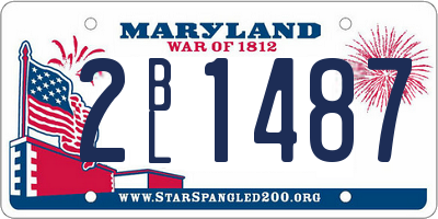 MD license plate 2BL1487