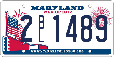 MD license plate 2BL1489
