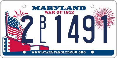 MD license plate 2BL1491