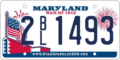 MD license plate 2BL1493