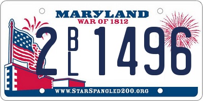 MD license plate 2BL1496