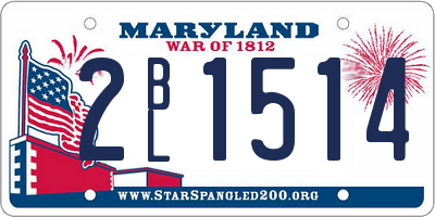 MD license plate 2BL1514