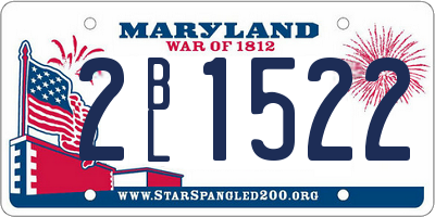 MD license plate 2BL1522
