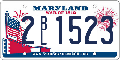 MD license plate 2BL1523