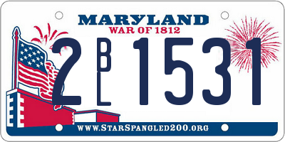 MD license plate 2BL1531