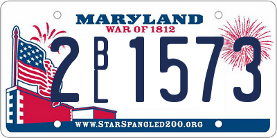 MD license plate 2BL1573