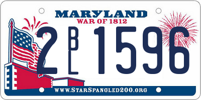 MD license plate 2BL1596