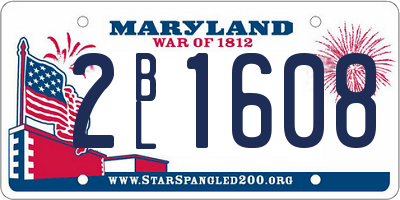 MD license plate 2BL1608
